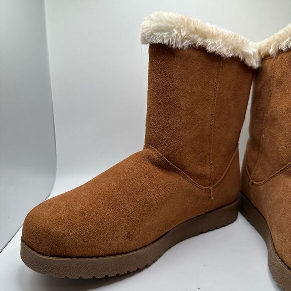 CUSHIONAIRE Women's Heather pull on boot +Memory Foam 8.5 CHESTNUT - Picture 7 of 7